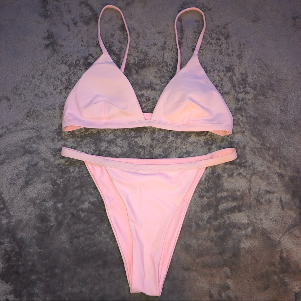 ZAFUL light pink swimsuit, swim wear, two piece swimming wear